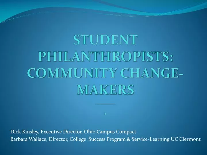 student philanthropists community change makers