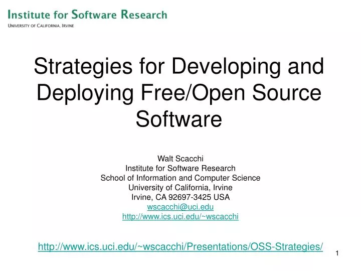 strategies for developing and deploying free open source software