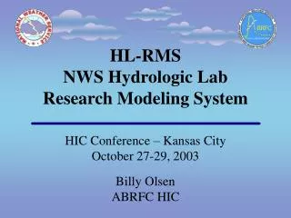 HL-RMS NWS Hydrologic Lab Research Modeling System