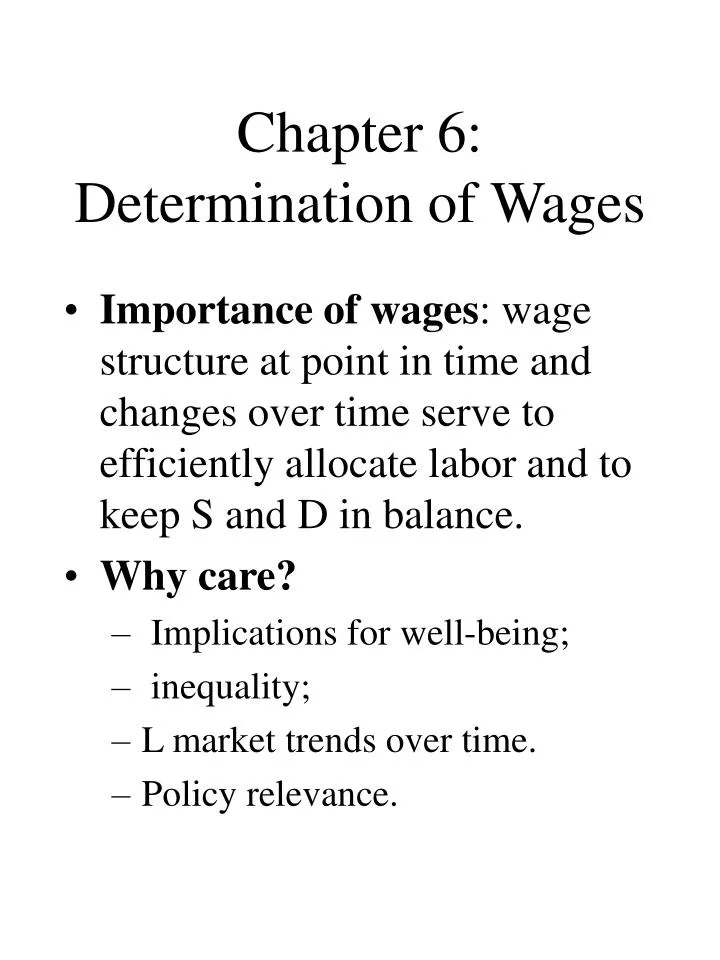 chapter 6 determination of wages