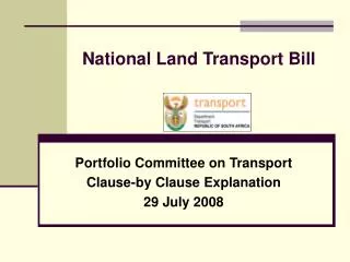 National Land Transport Bill