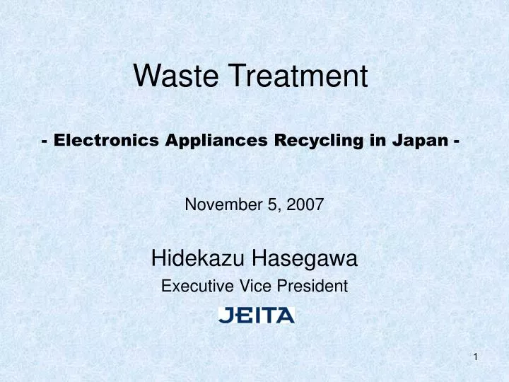 waste treatment electronics appliances recycling in japan