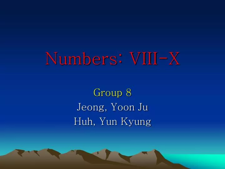 numbers viii x
