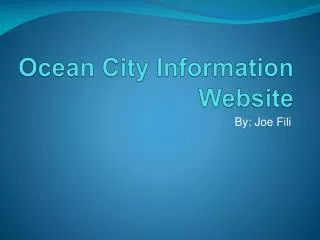 Ocean City Information Website
