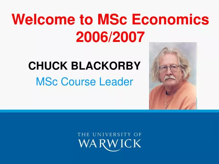 welcome to msc economics 2006 2007