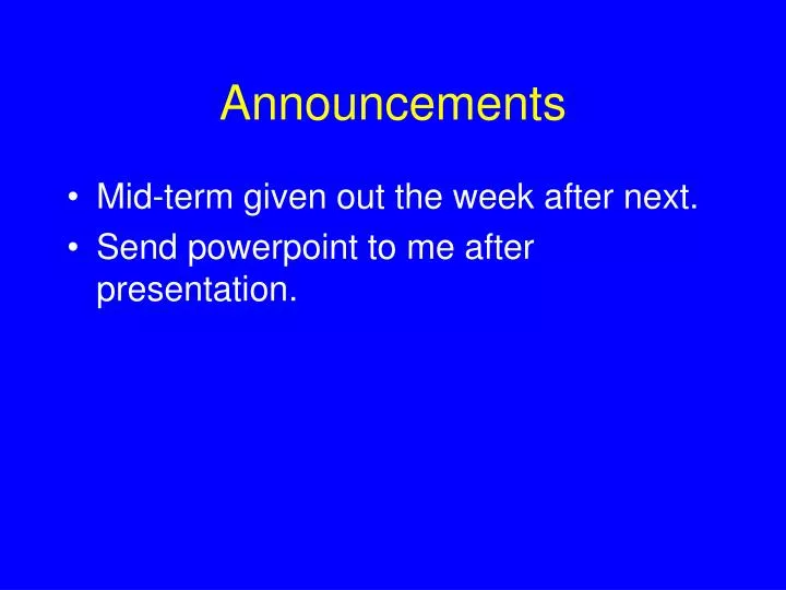 announcements