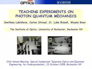 TEACHING EXPERIMENTS ON PHOTON QUANTUM MECHANICS