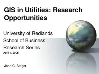GIS in Utilities: Research Opportunities