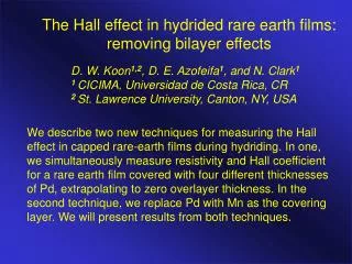 The Hall effect in hydrided rare earth films: removing bilayer effects