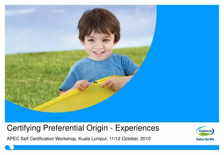 certifying preferential origin experiences