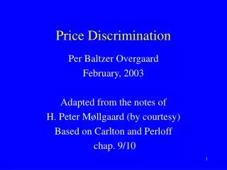 Price Discrimination