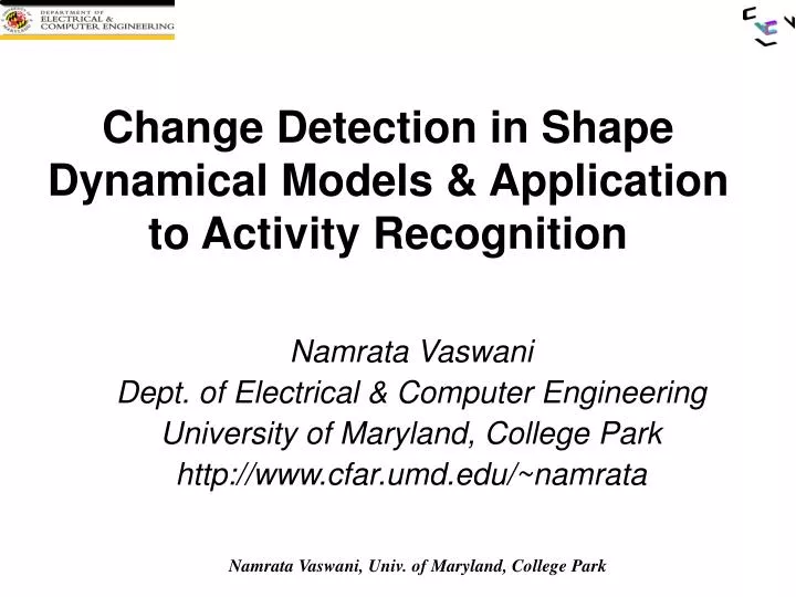change detection in shape dynamical models application to activity recognition