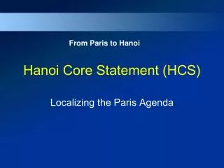 Hanoi Core Statement (HCS)