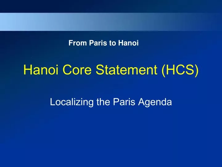 hanoi core statement hcs