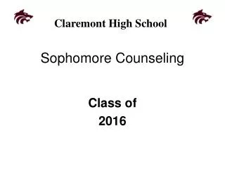 Sophomore Counseling