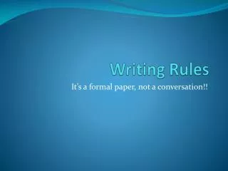 Writing Rules