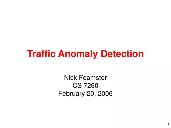 traffic anomaly detection