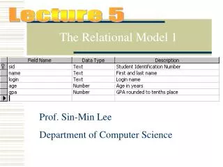 The Relational Model 1