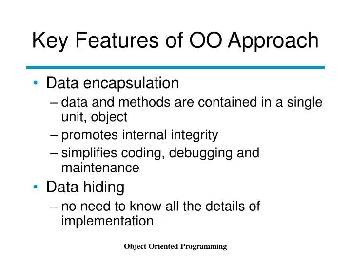 key features of oo approach