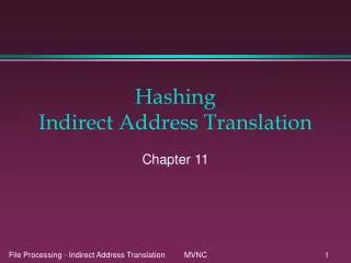 Hashing Indirect Address Translation