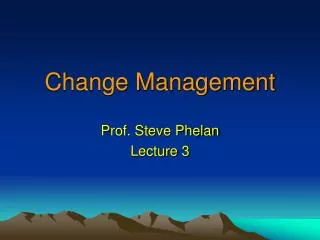 Change Management