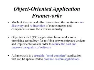Object-Oriented Application Frameworks