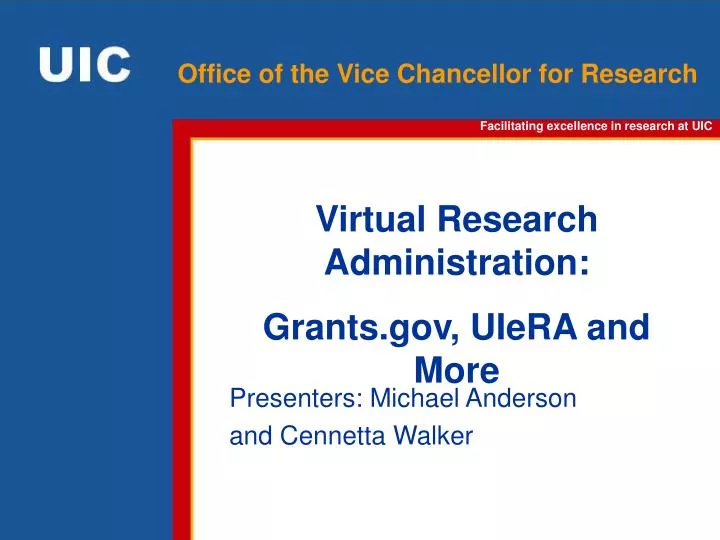 office of the vice chancellor for research