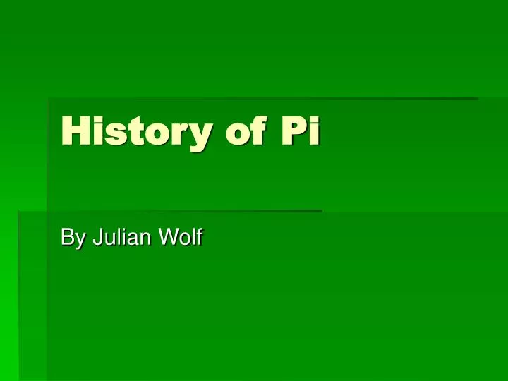 history of pi