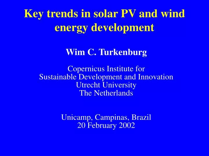 key trends in solar pv and wind energy development