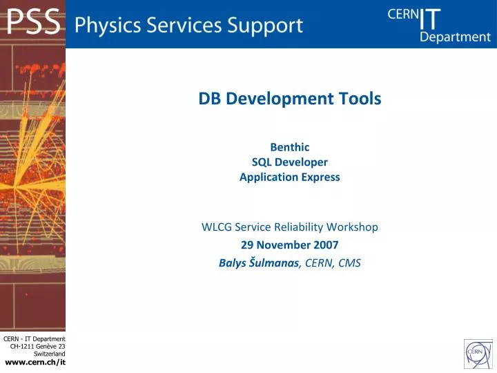 db development tools benthic sql developer application express