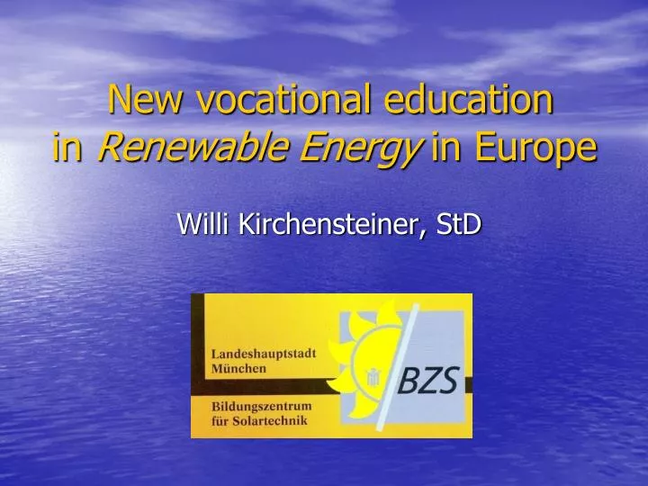 new vocational education in renewable energy in europe
