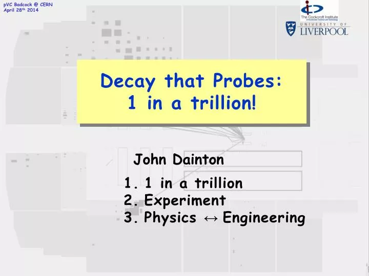 decay that probes 1 in a trillion