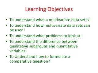 Learning Objectives