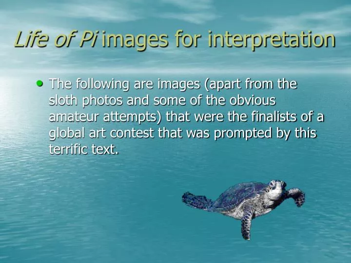 life of pi images for interpretation