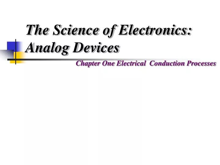 the science of electronics analog devices