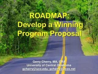 Roadmap: Develop a Winning Program Proposal