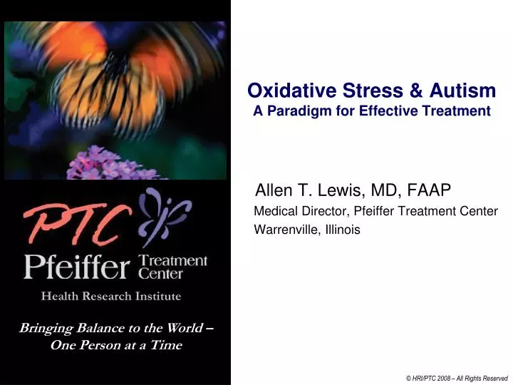 oxidative stress autism a paradigm for effective treatment