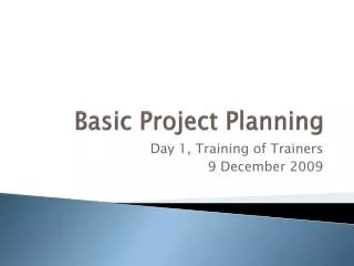 Basic Project Planning