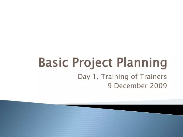 basic project planning