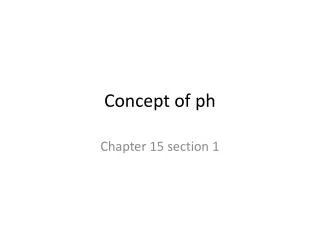 Concept of ph