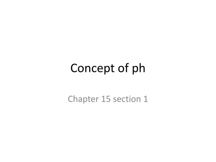 concept of ph