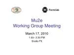 Mu2e Working Group Meeting - slide 1