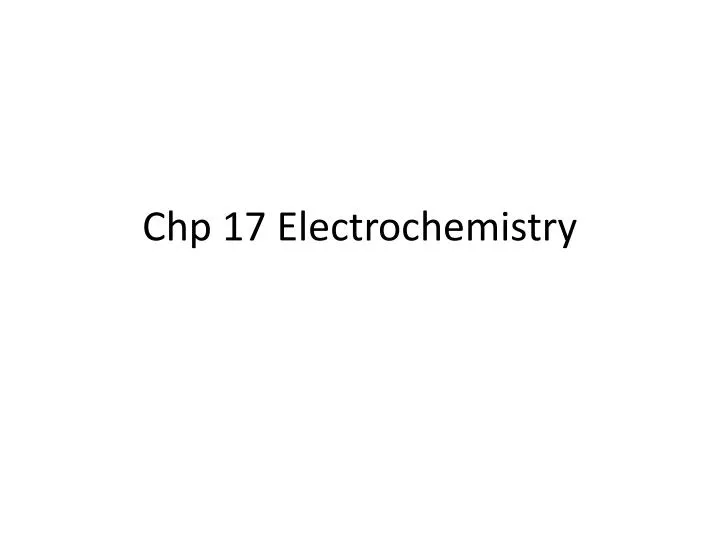 chp 17 electrochemistry
