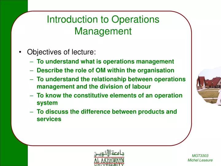 introduction to operations management