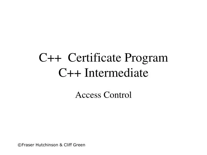 c certificate program c intermediate