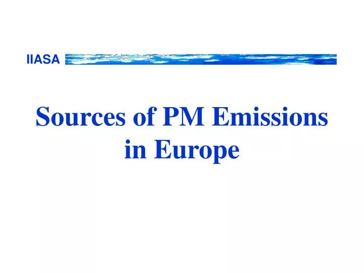 sources of pm emissions in europe