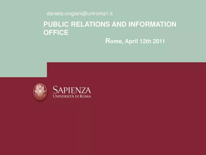 public relations and information office r ome april 12th 2011