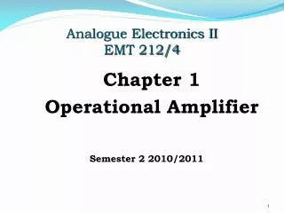 Analogue Electronics II EMT 212/4