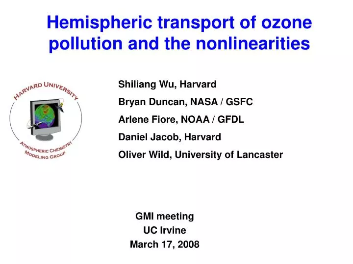 hemispheric transport of ozone pollution and the nonlinearities
