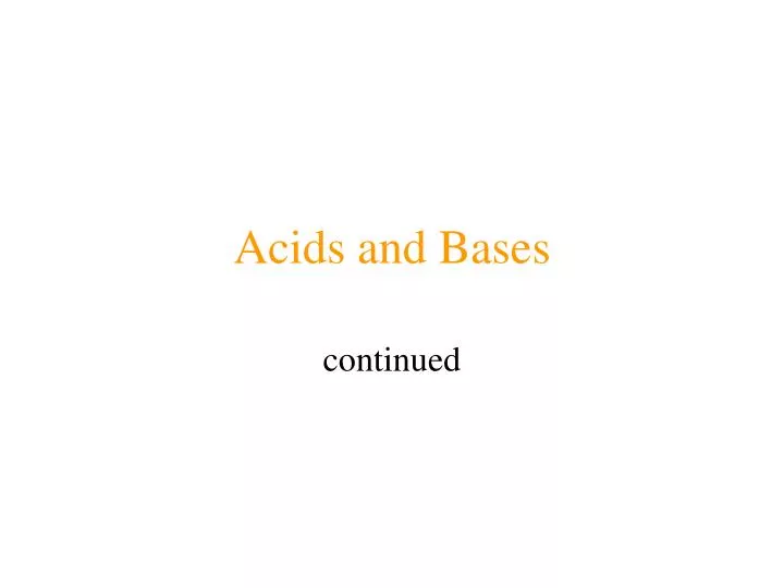 acids and bases